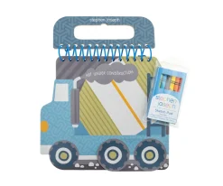Cuaderno con Pegatinas y Crayones Construction
