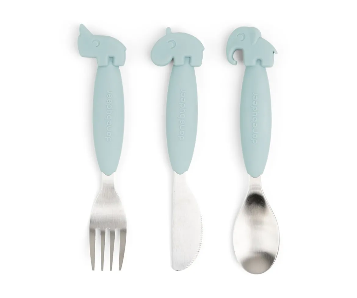 3 Cubiertos Antideslizantes Deer Friends azul