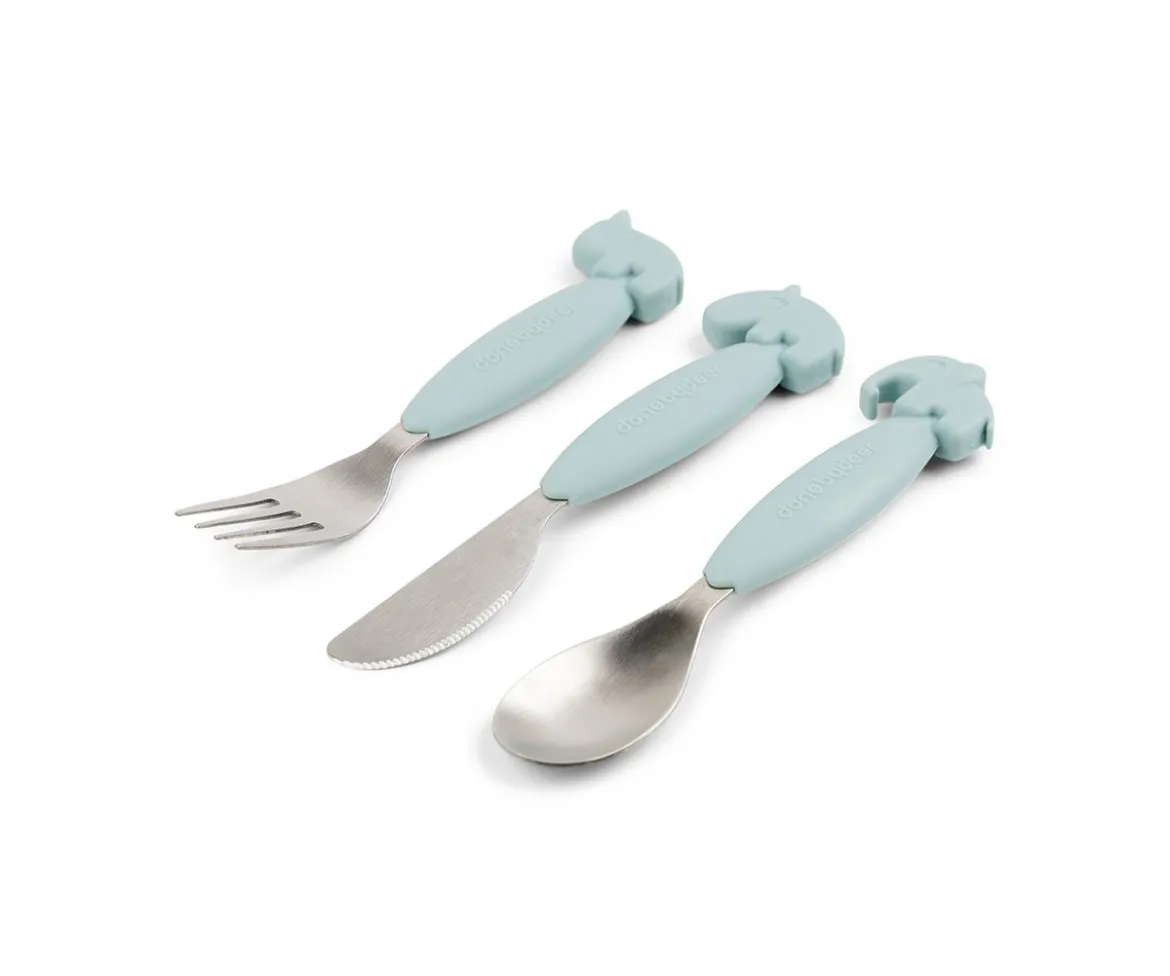 3 Cubiertos Antideslizantes Deer Friends azul