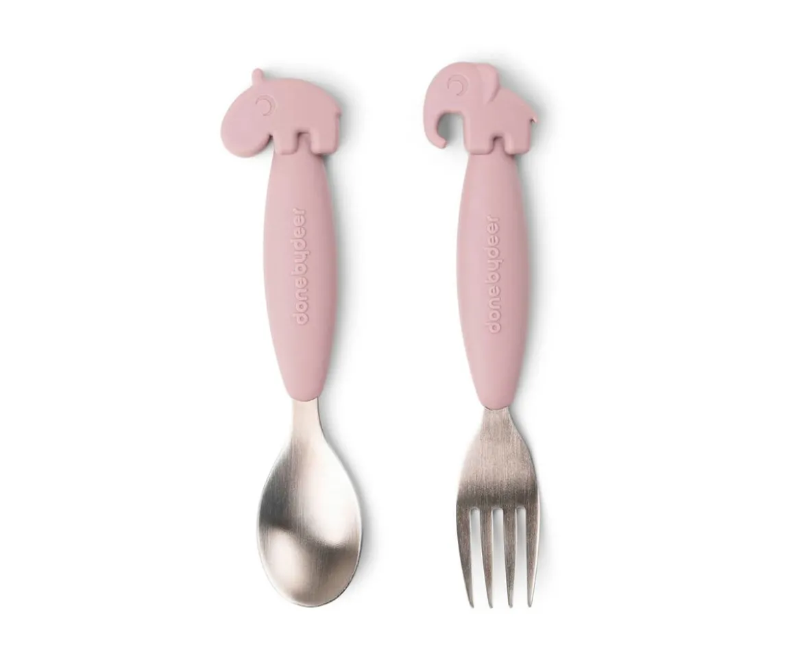 2 Cubiertos Antideslizantes Deer Friends Rosa Empolvado