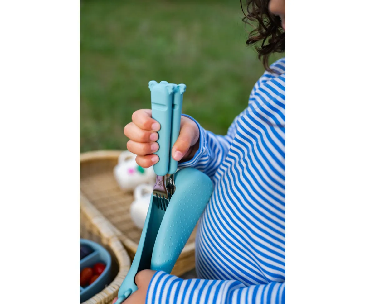 Cubiertos de Acero Inox con Funda Zoe Fog Blue