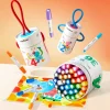 Cubo de 36 Crayones Silky Secado Rápido, Suaves y Lavables