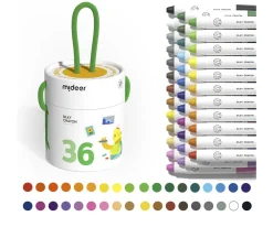 Cubo de 36 Crayones Silky Secado Rápido, Suaves y Lavables