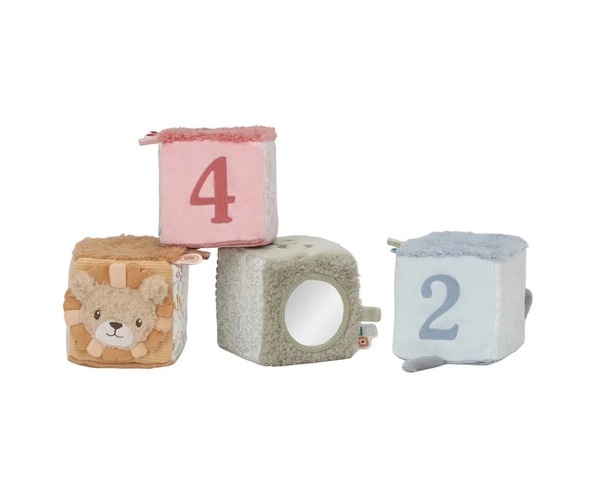4 Cubos Apilables Blanditos Safari Friends