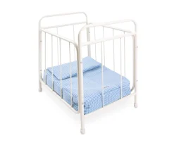 Cuna Metálica para Muñecos Vichy Azul