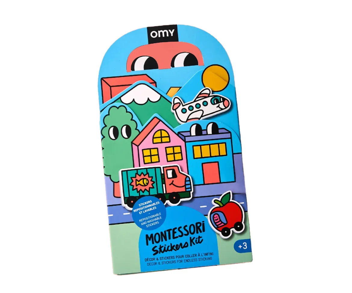 Desplegable de Pegatinas Reutilizables Omy Montessori ¡Vroom Vroom!