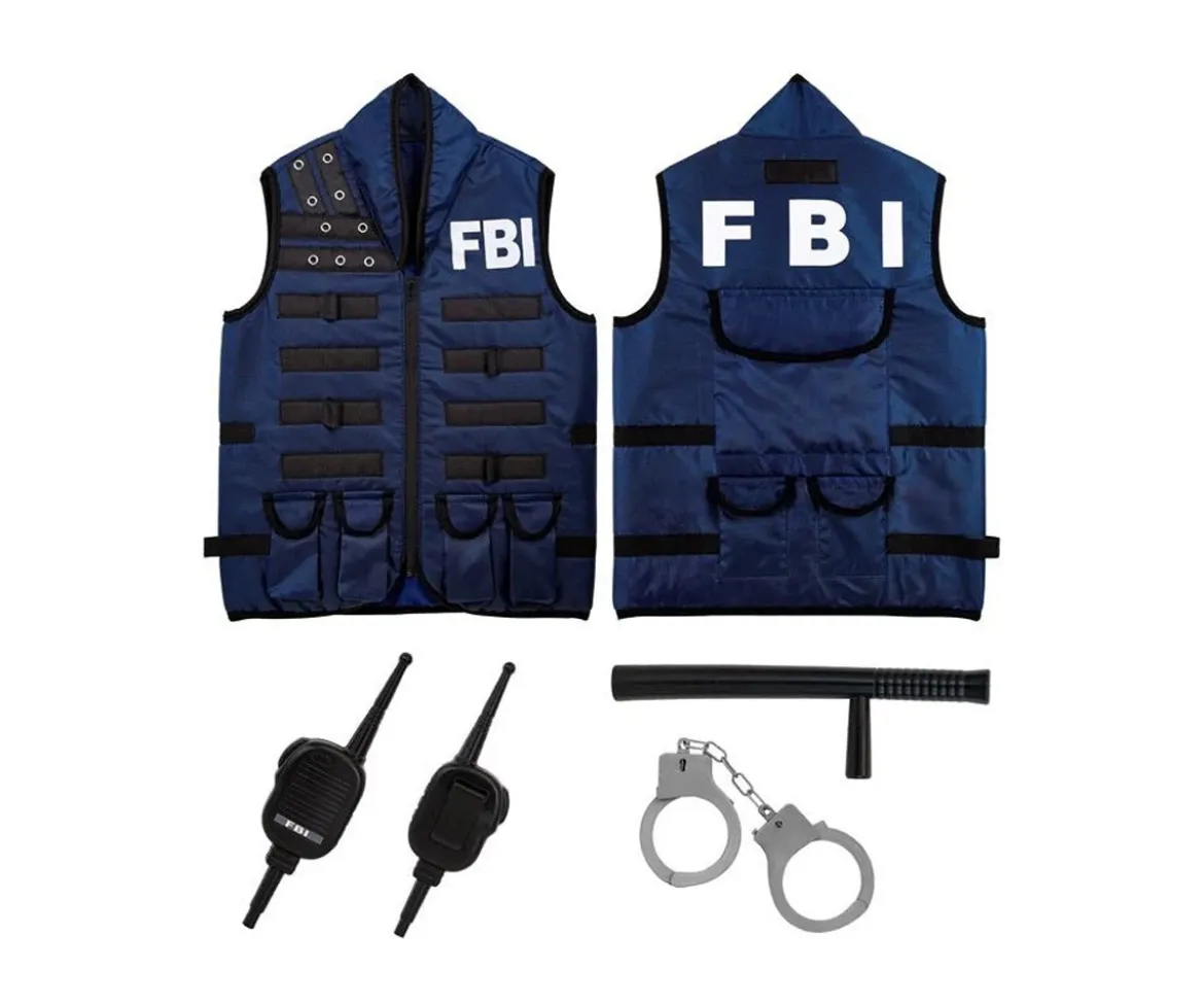 Disfraz Chaleco FBI Negro Azul