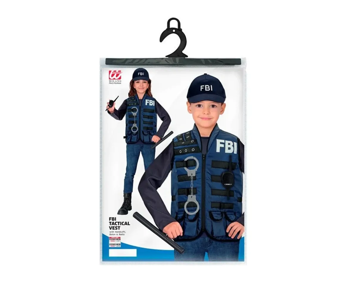Disfraz Chaleco FBI Negro Azul