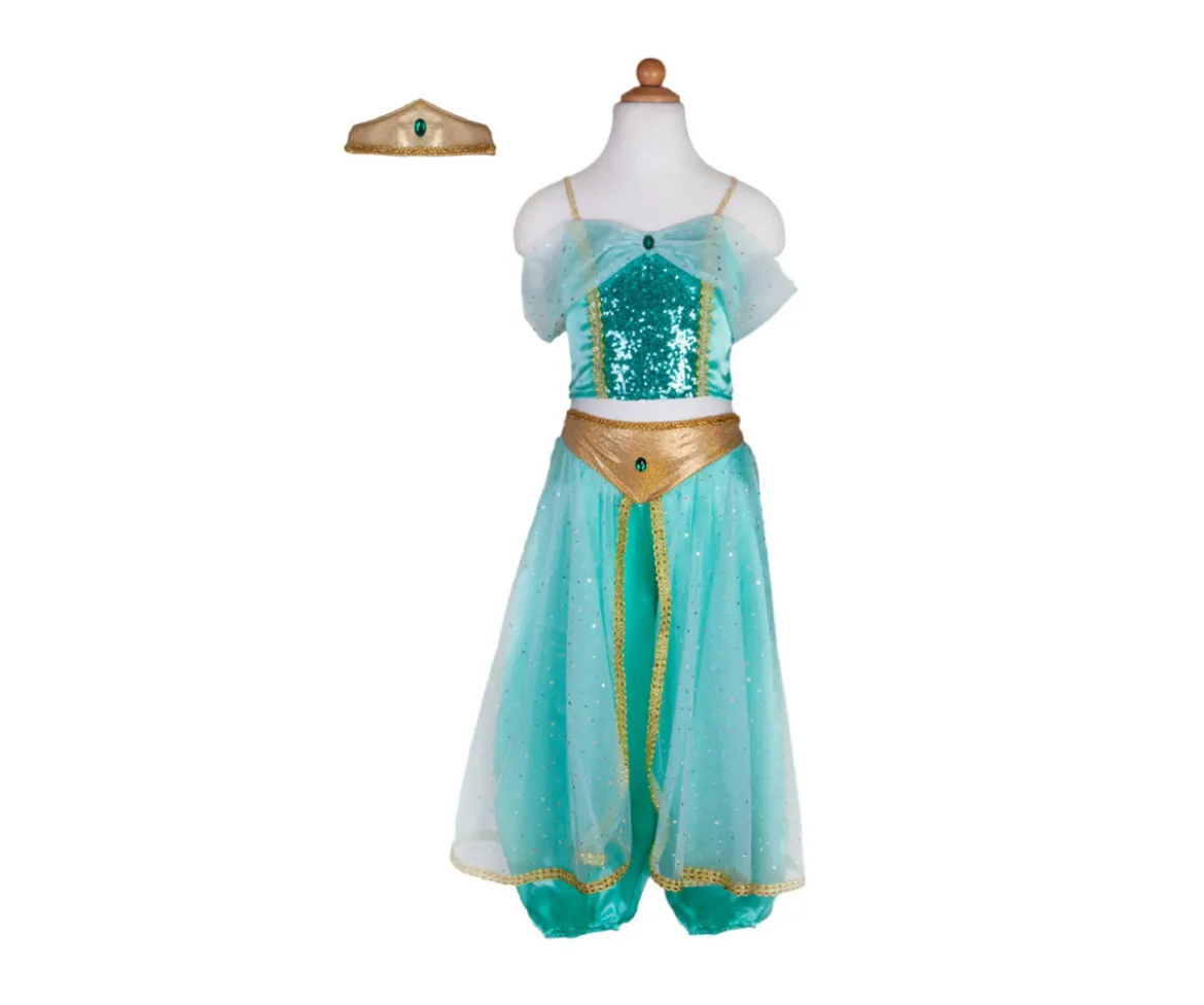 Disfraz Princesa Árabe Jasmine Infantil Turquesa