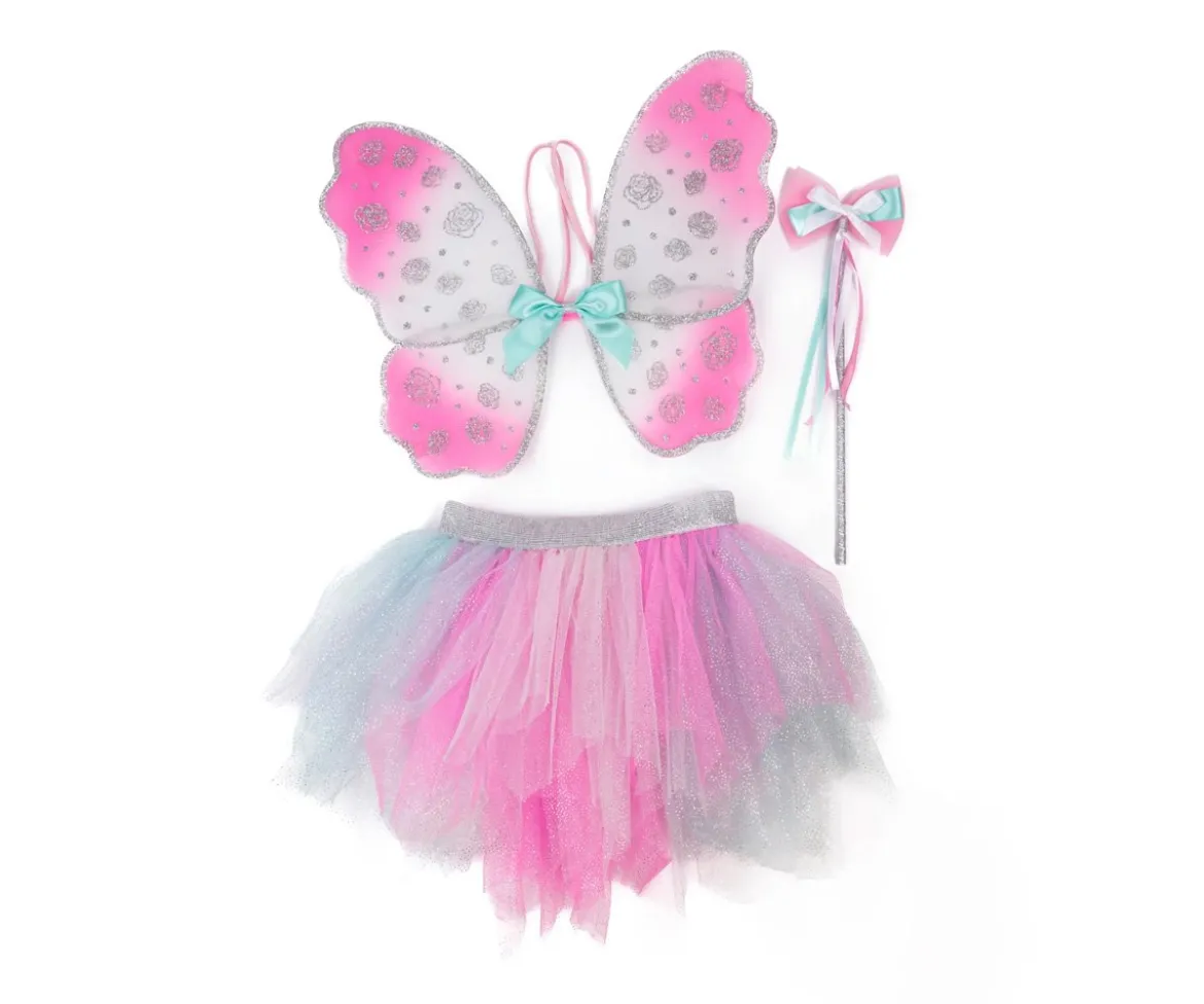 Disfraz Think Mint Falda y Alas Brillantes Rosa Menta T.4-6años
