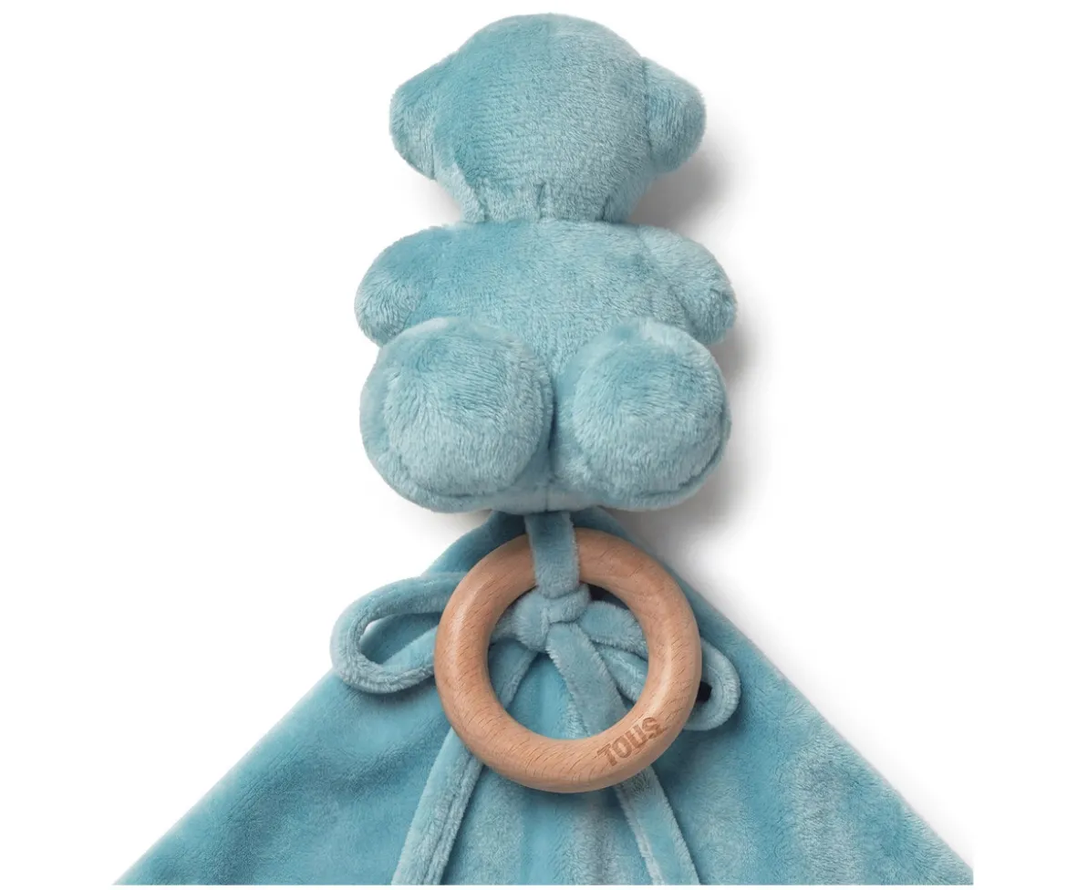 Doudou TOUS Baby con Anilla de Madera Personalizable Celeste