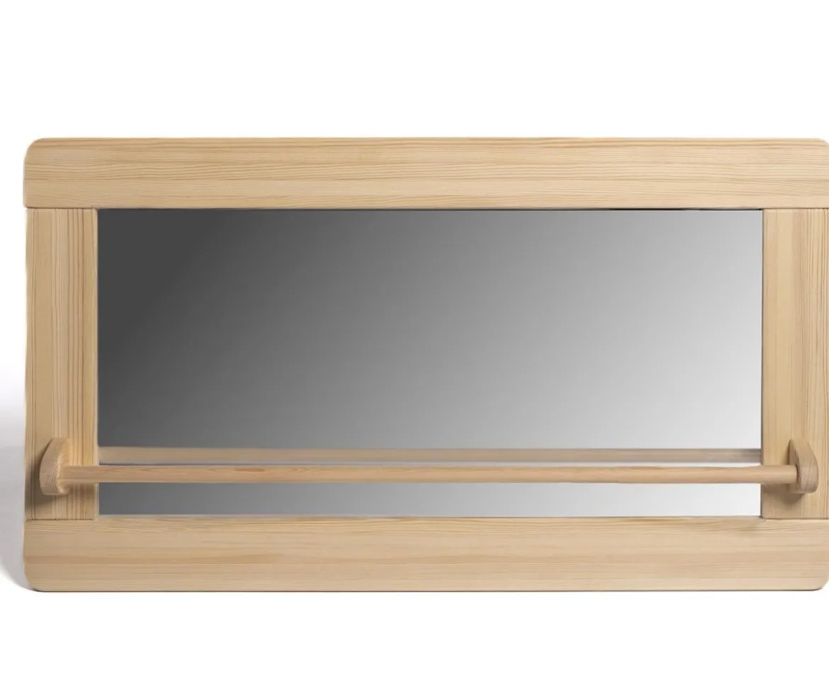 Espejo Montessori Grande con Barra de Madera