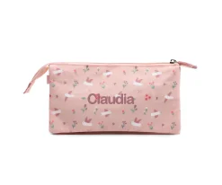 Estuche 3 Compartimentos Blossom Birds Personalizable