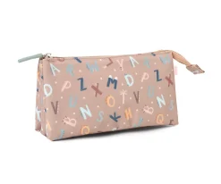 Estuche 3 Compartimentos Funny Letters Personalizable