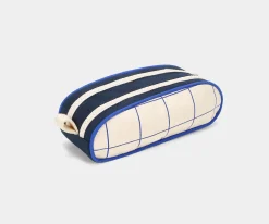 Estuche Doble Tricolor Cuadros Biege
