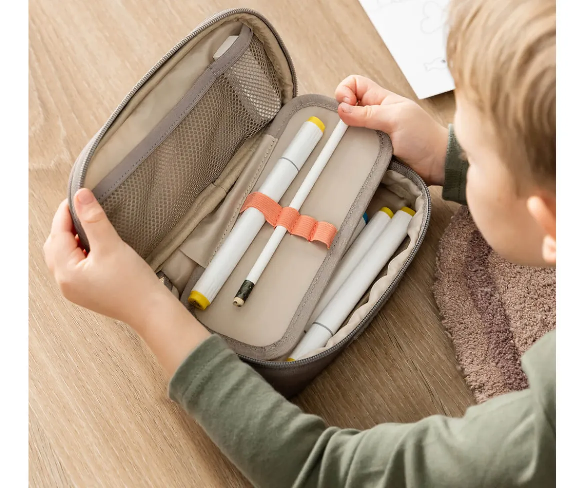 Estuche Escolar 2 Compartimentos Tiny Trails Green