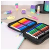 Estuche Plumier 2 Pisos con Material Escolar Sunset Negro