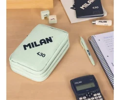 Estuche Plumier 3 Pisos con Material Escolar Verde MILAN 430 since 1918