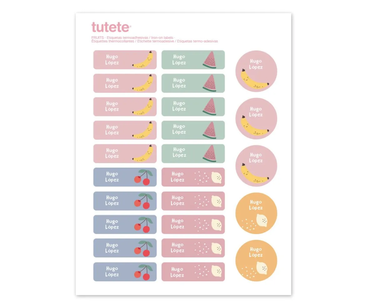 25 Etiquetas para Ropa Fruits