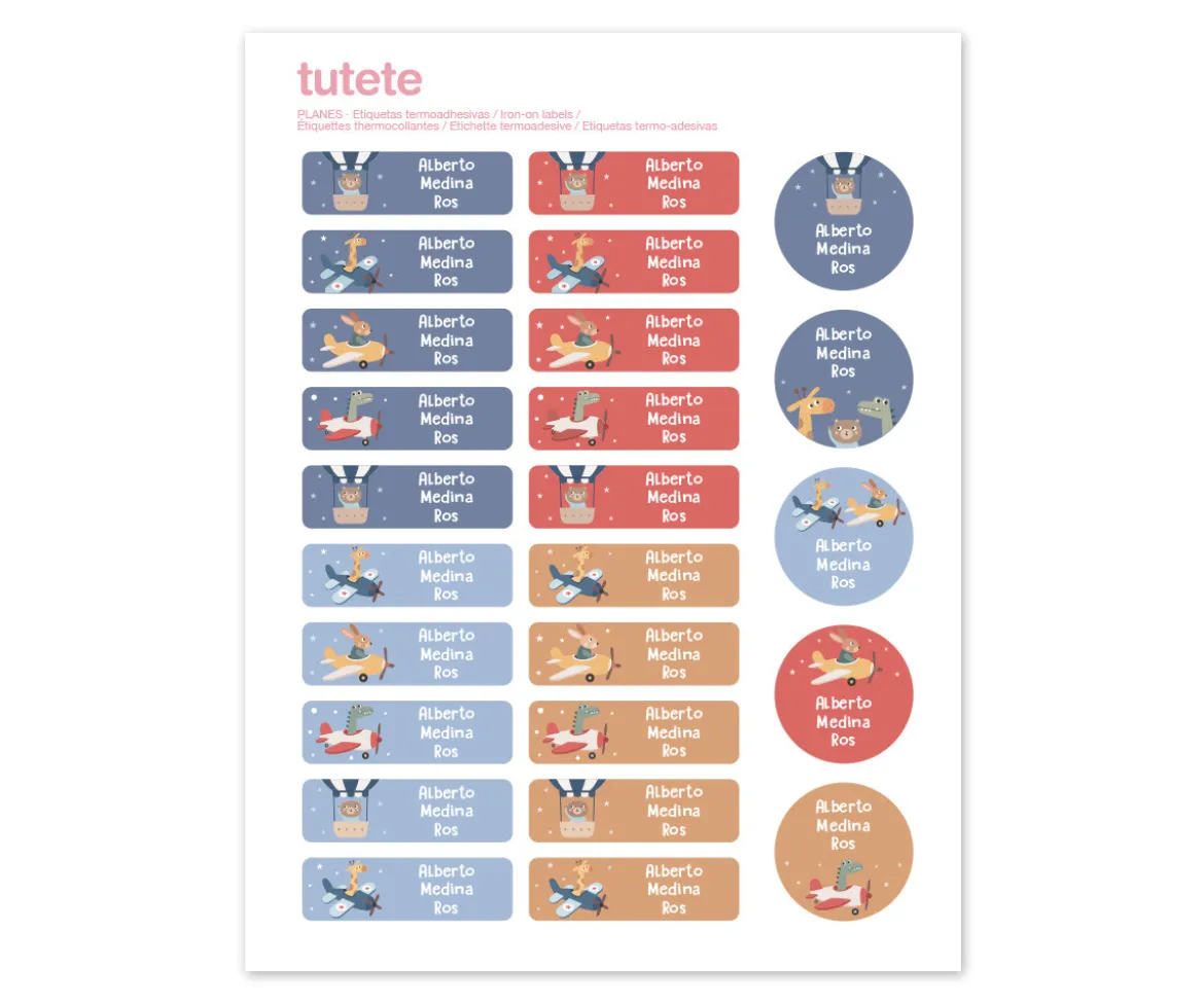 25 Etiquetas para Ropa Planes