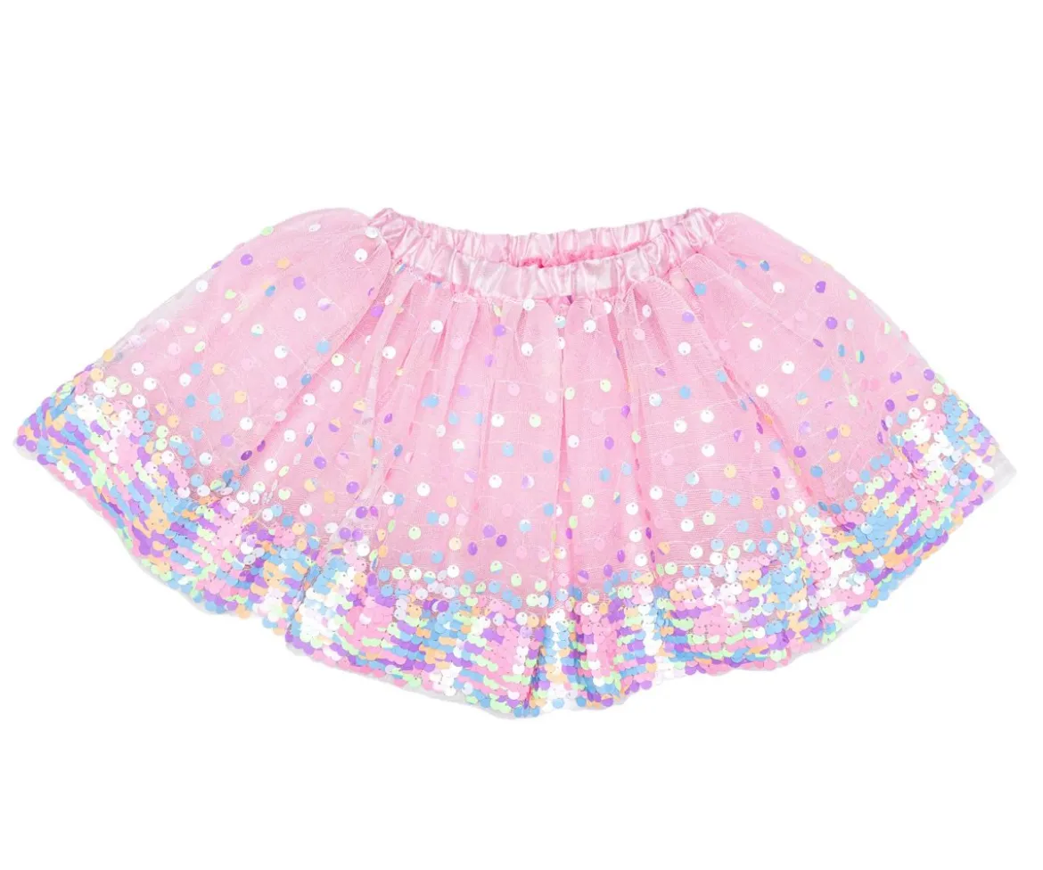 Falda Lentejuelas Party Fun Sequins Skirt Pink Neon 4-6 años