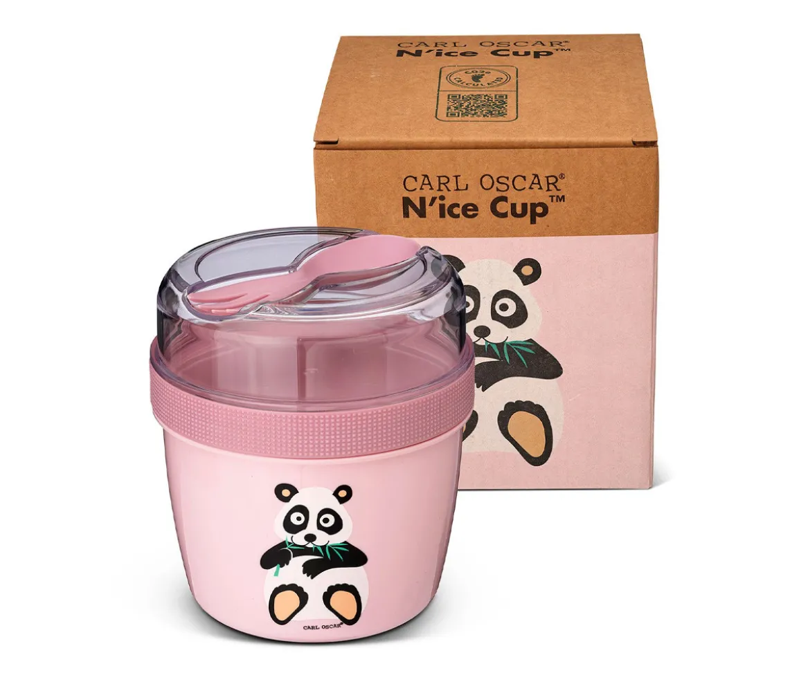 Fiambrera Snack N'ice Cup con Disco Refrigerante Panda Pink