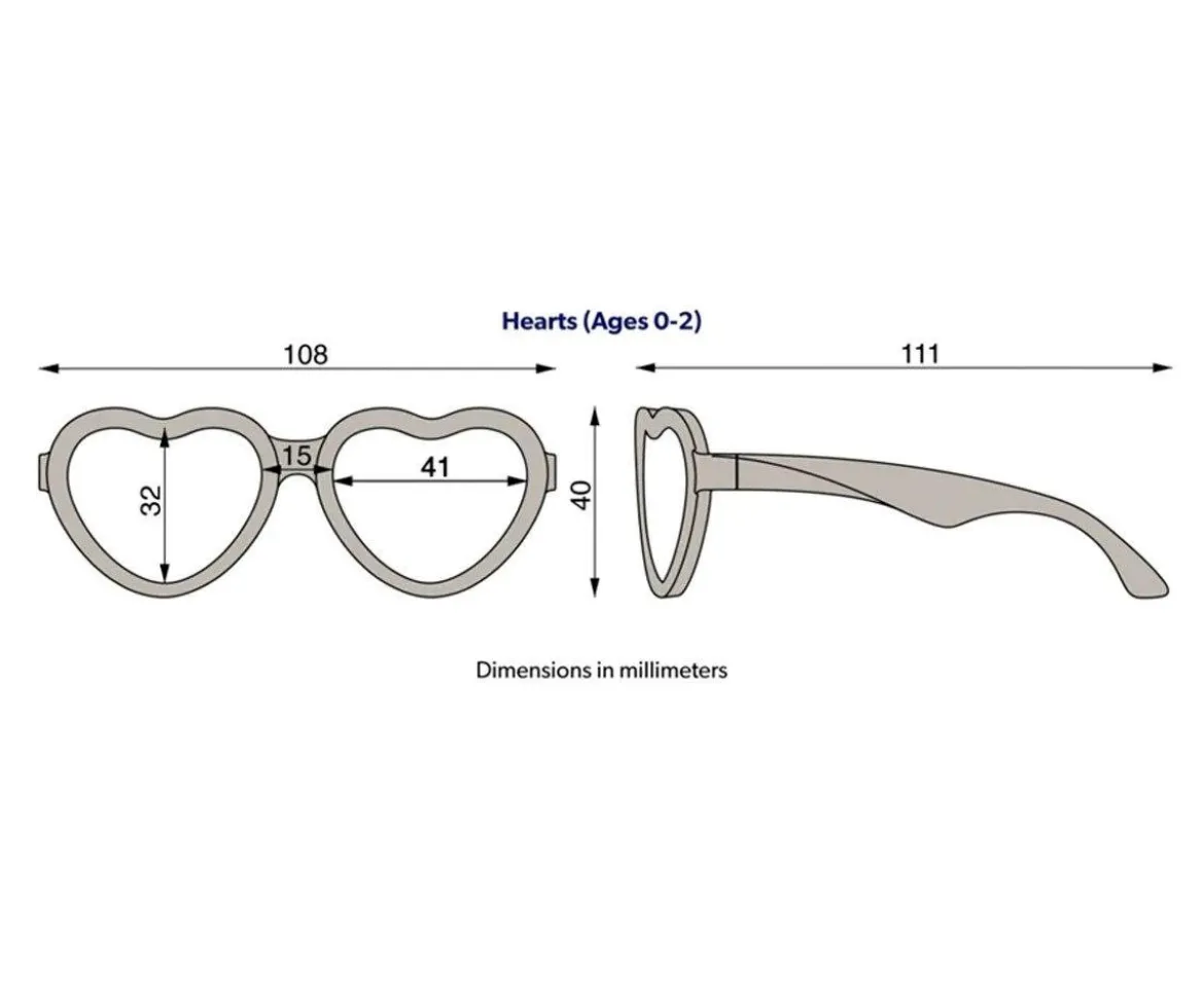 Gafas de Sol Flexibles Hearts (0-24meses) Lavender Shimmer Purple Mirrored Lenses