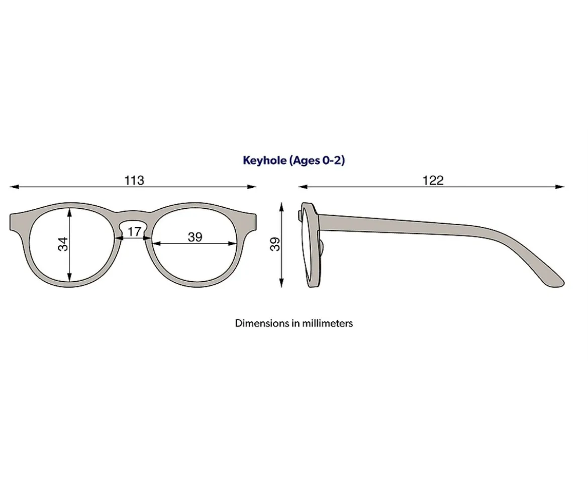 Gafas de Sol Flexibles Keyhole (0-24meses) Smoke Lenses Jet Black