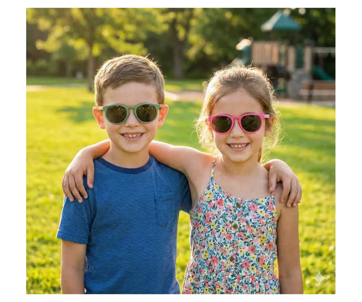 Gafas de Sol Infantil Flexibles BADS4020 Verde-Naranja (6-12 años)