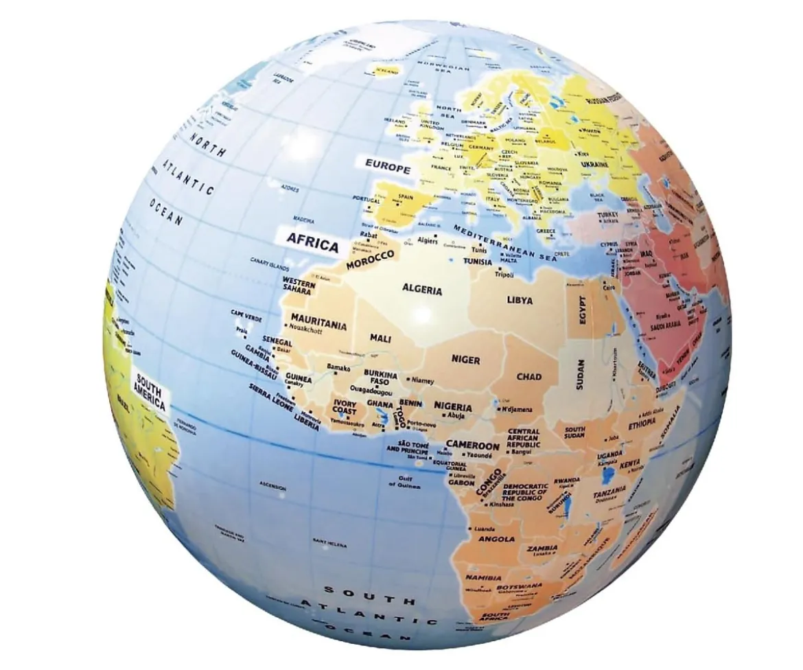 Globo Terráqueo Hinchable 40cm Países y Ciudades
