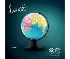 Globo Terráqueo Luminoso Luce LED 16 cm