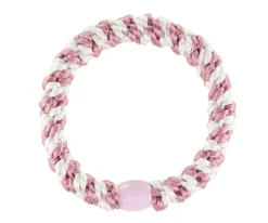 Goma del Pelo Kknekki Old Pink White Stripe
