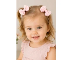 2 Gomas de Pelo Rosa Bebé
