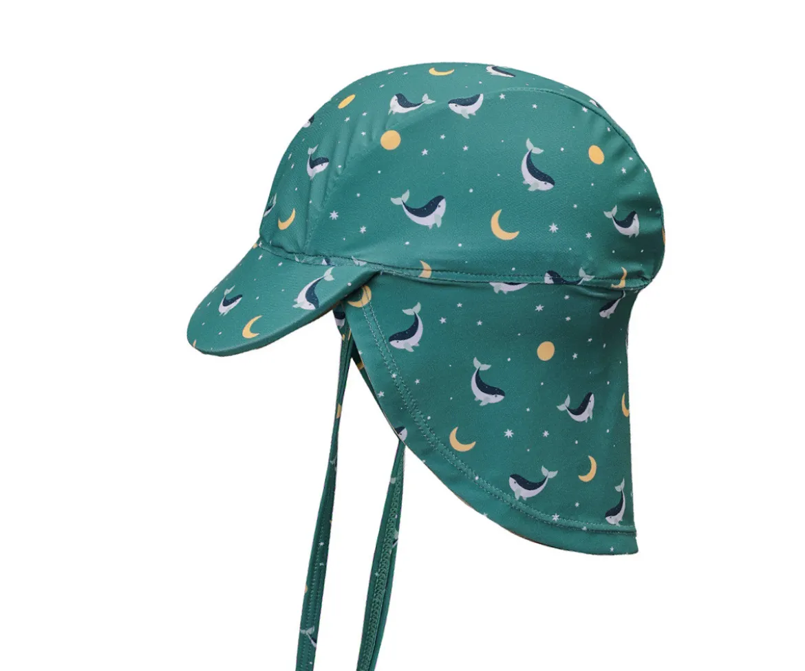 Gorro Playa Bebé Whale Teal