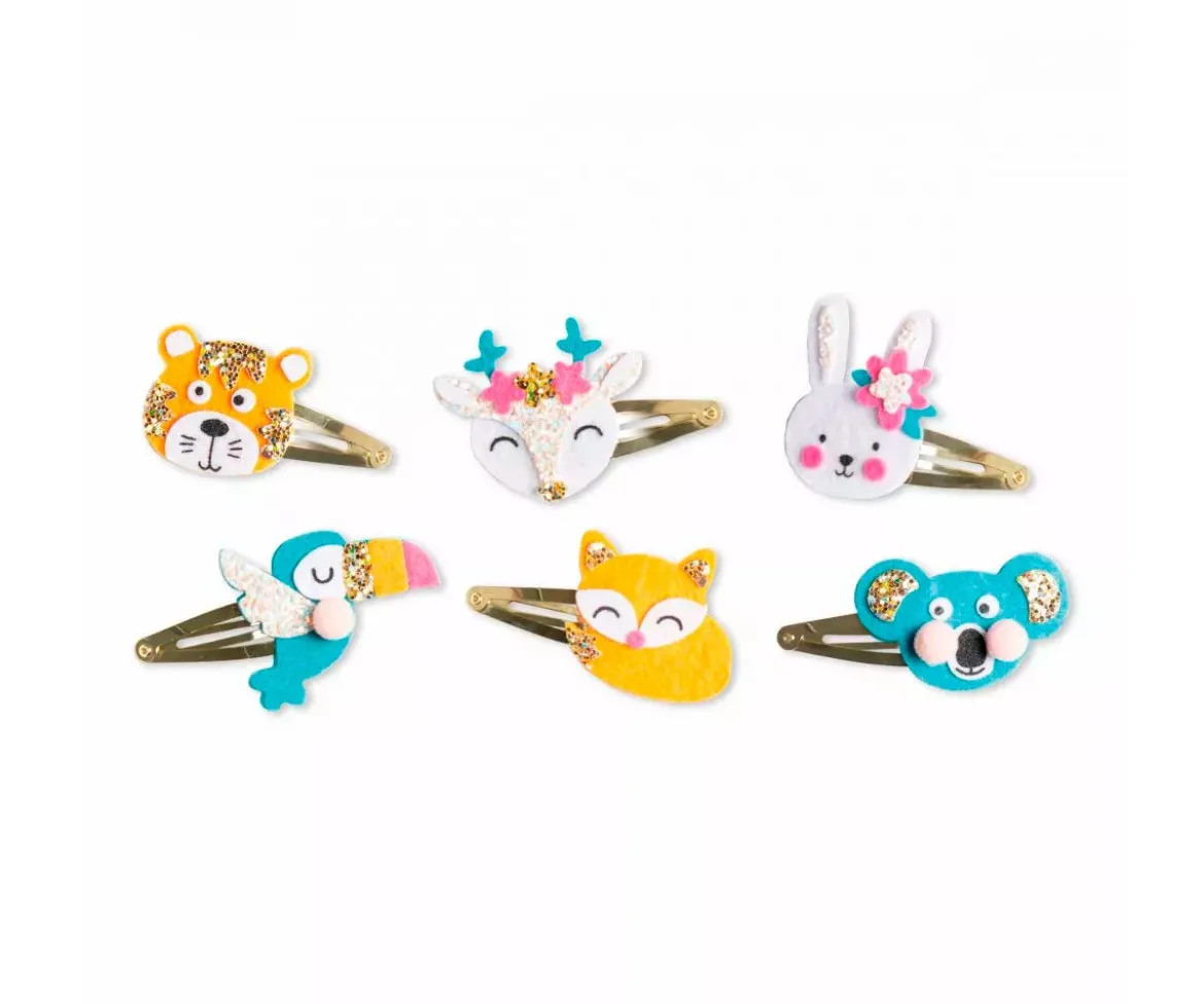 6 Horquillas Con Animales Brillantes Para Crear