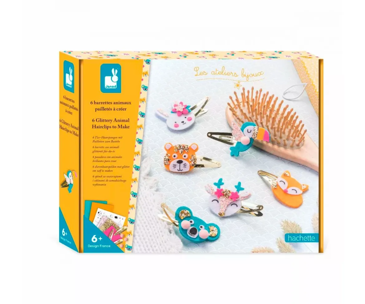 6 Horquillas Con Animales Brillantes Para Crear