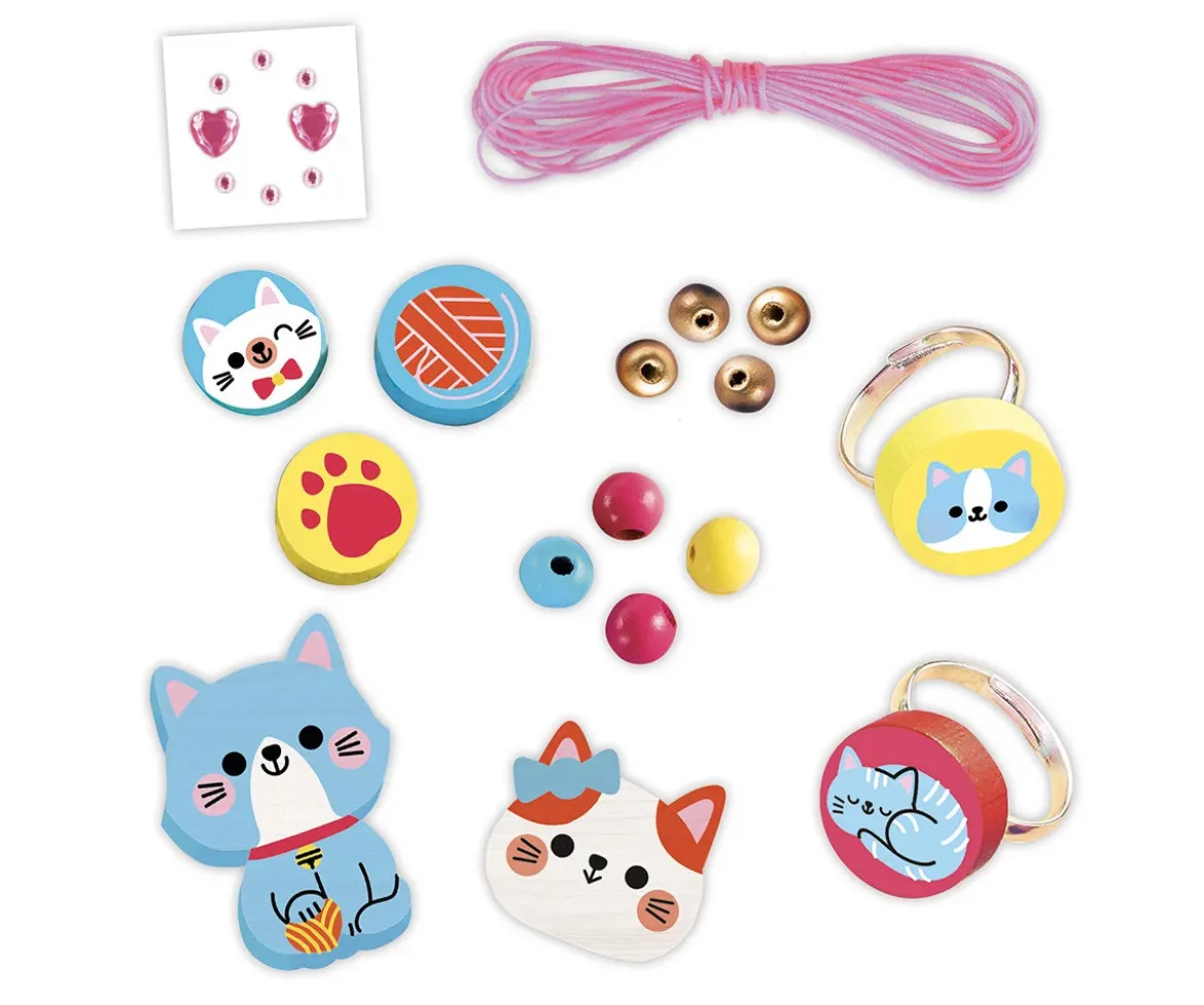 4 Joyas de Madera Little Cats