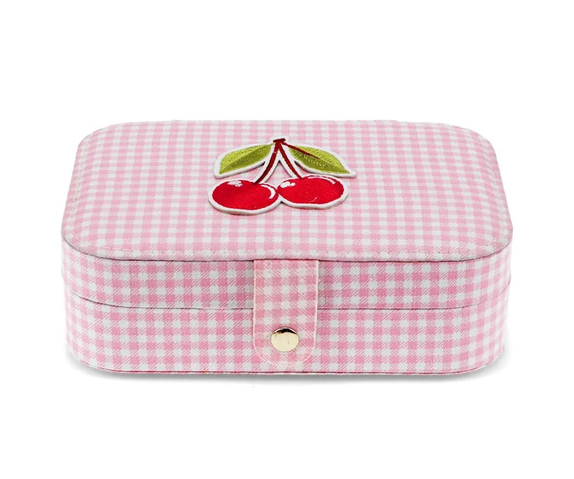 Joyero Pink Gingham Cherry