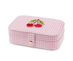 Joyero Pink Gingham Cherry