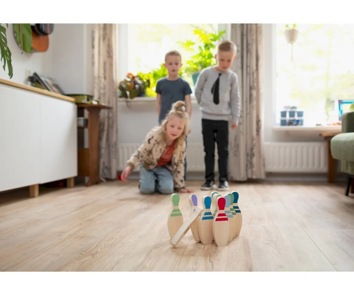 Juego de Bolos de Madera