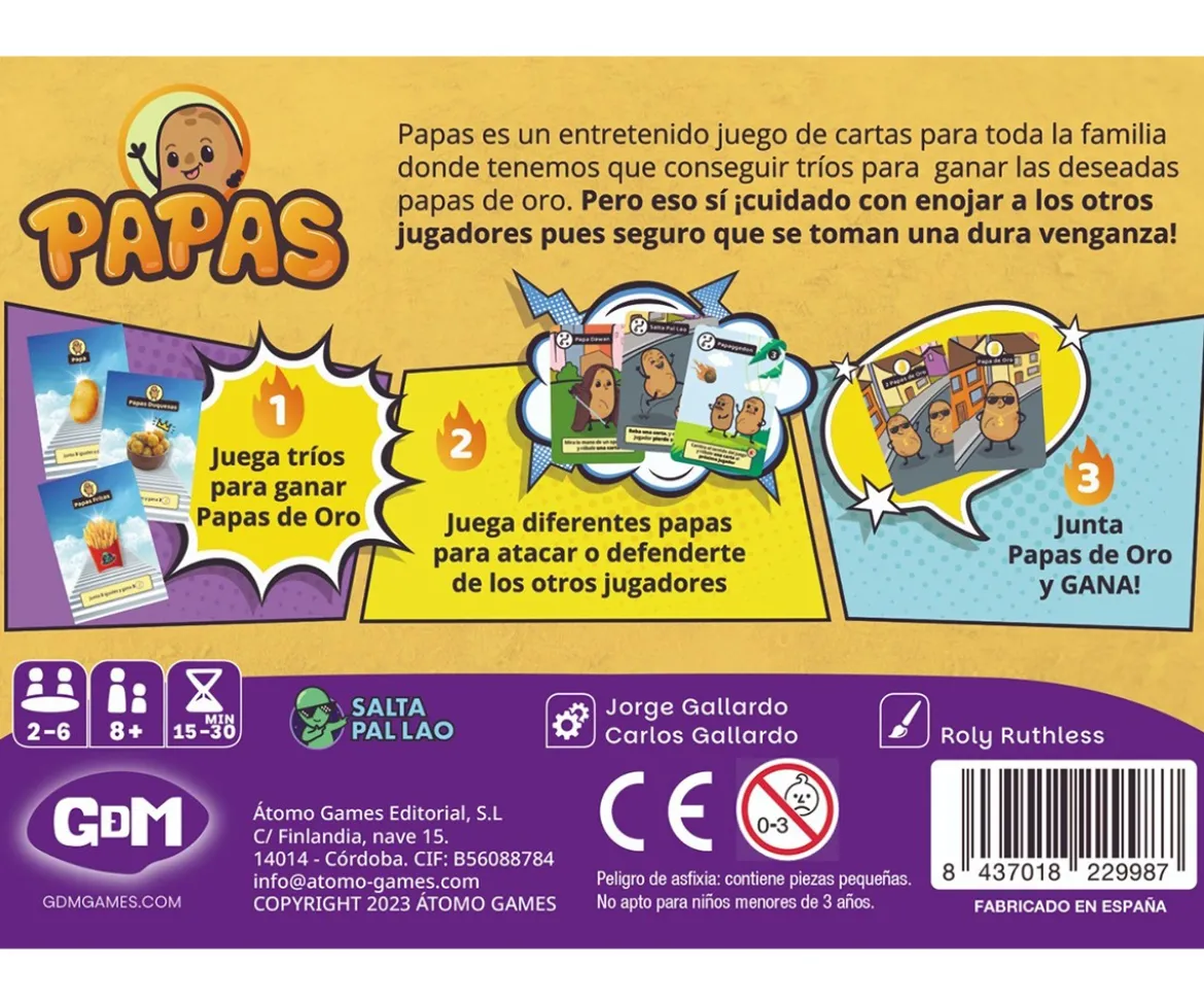 Juego de Cartas Papas