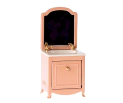 Lavabo Aparador con Espejo para Ratón Beige Oscuro