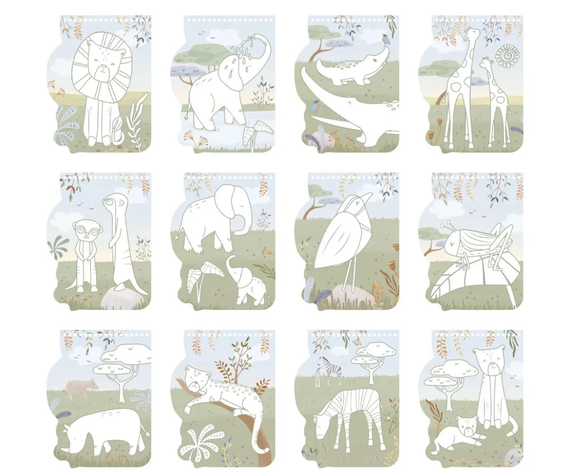 Libro para Colorear León Safari Friends