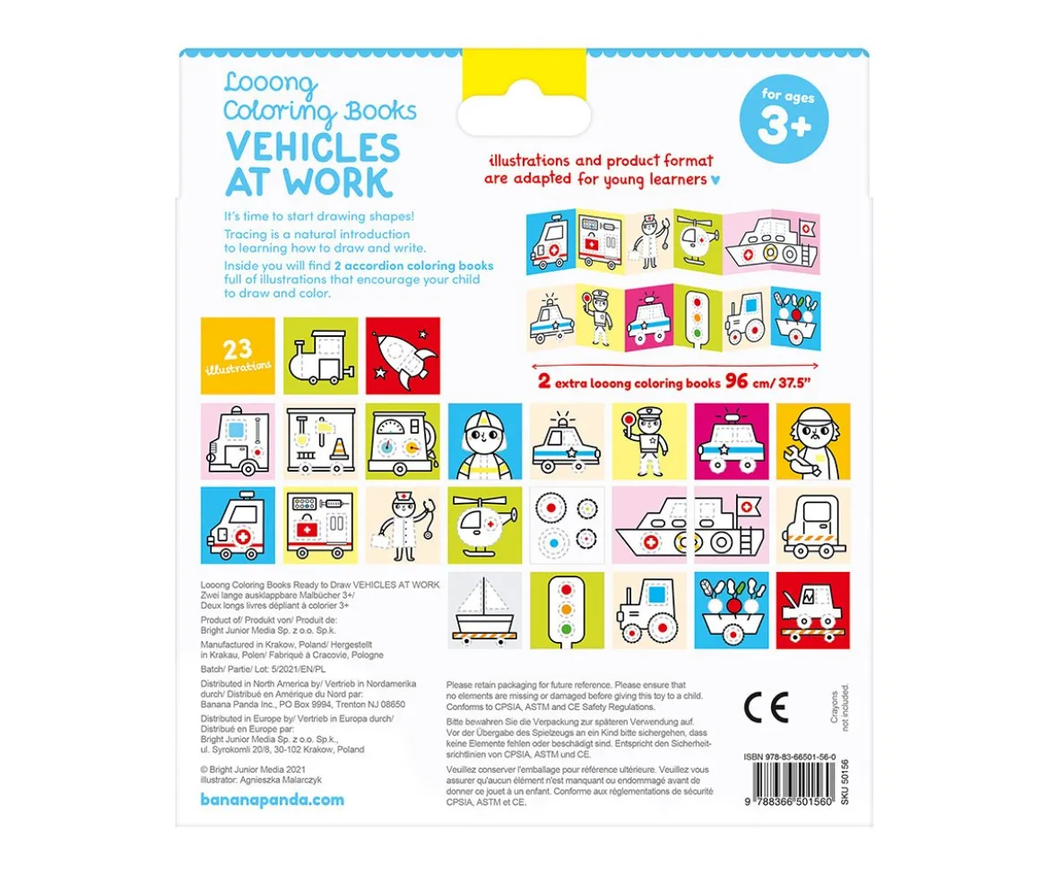 Libro Para Colorear Looong Vehicles at Work