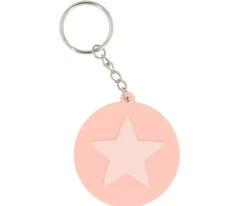 Llavero Silicona Personalizable Star Coral Pink