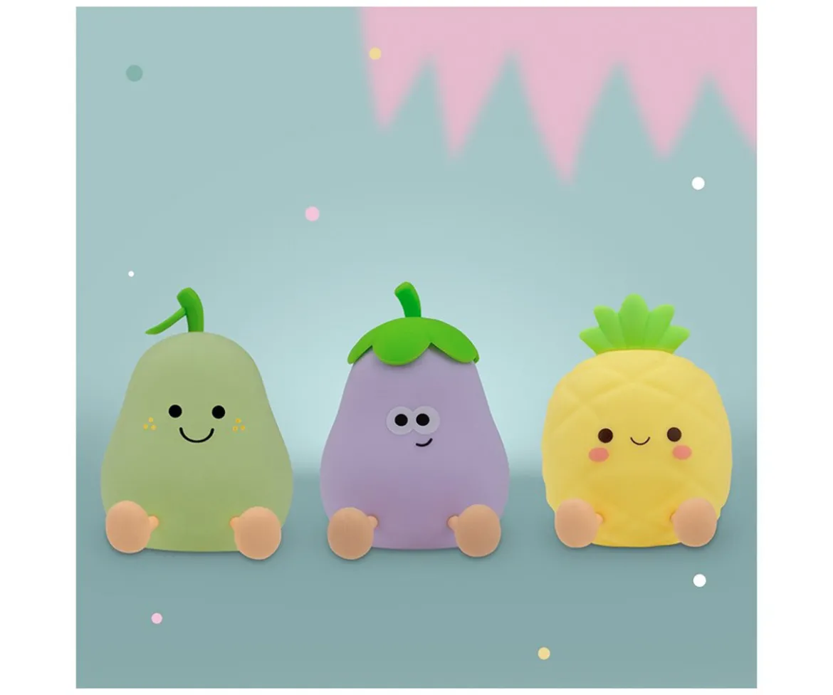 3 Lámparas Nocturas LED RGB Frutas
