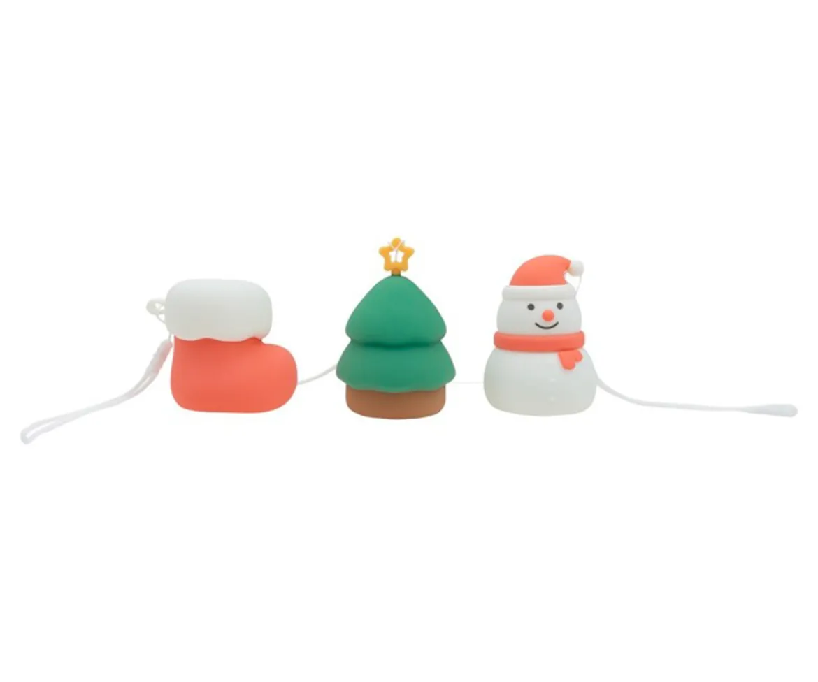 3 Luces Nocturnas LED Navideñas Bota, Árbol, Muñeco de Nieve