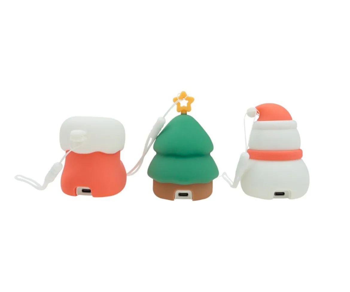3 Luces Nocturnas LED Navideñas Bota, Árbol, Muñeco de Nieve
