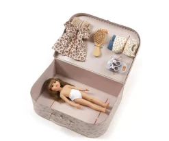 Maleta Vintage Bohème Chic Féline con Accesorios Muñecas Las Amigas