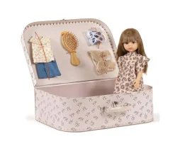 Maleta Vintage Bohème Chic Féline con Accesorios Muñecas Las Amigas